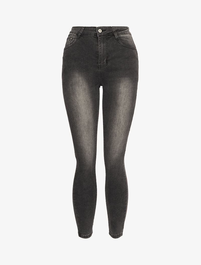 Jean skinny taille haute à coutures contrastantes à l&