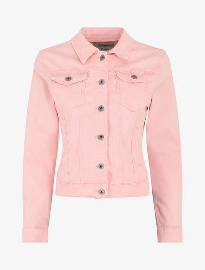 Veste unie en jean - Rose - 1