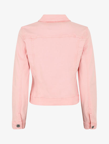 Veste unie en jean - Rose - 2