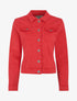 Veste unie en jean - Rouge - 4