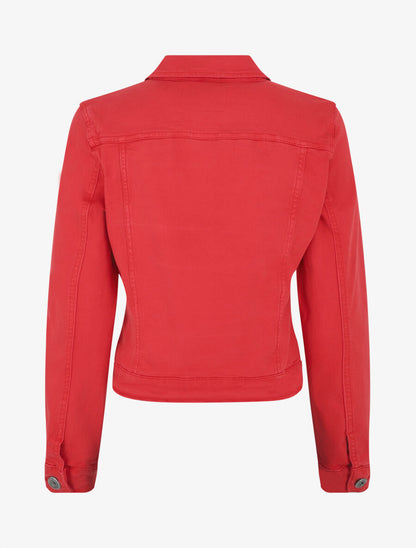 Veste unie en jean - Rouge - 2