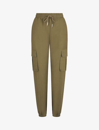 Pantalon cargo taille haute - Kaki - 4