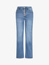 Jean droit push up boutons fantaisies - Bleu - 1