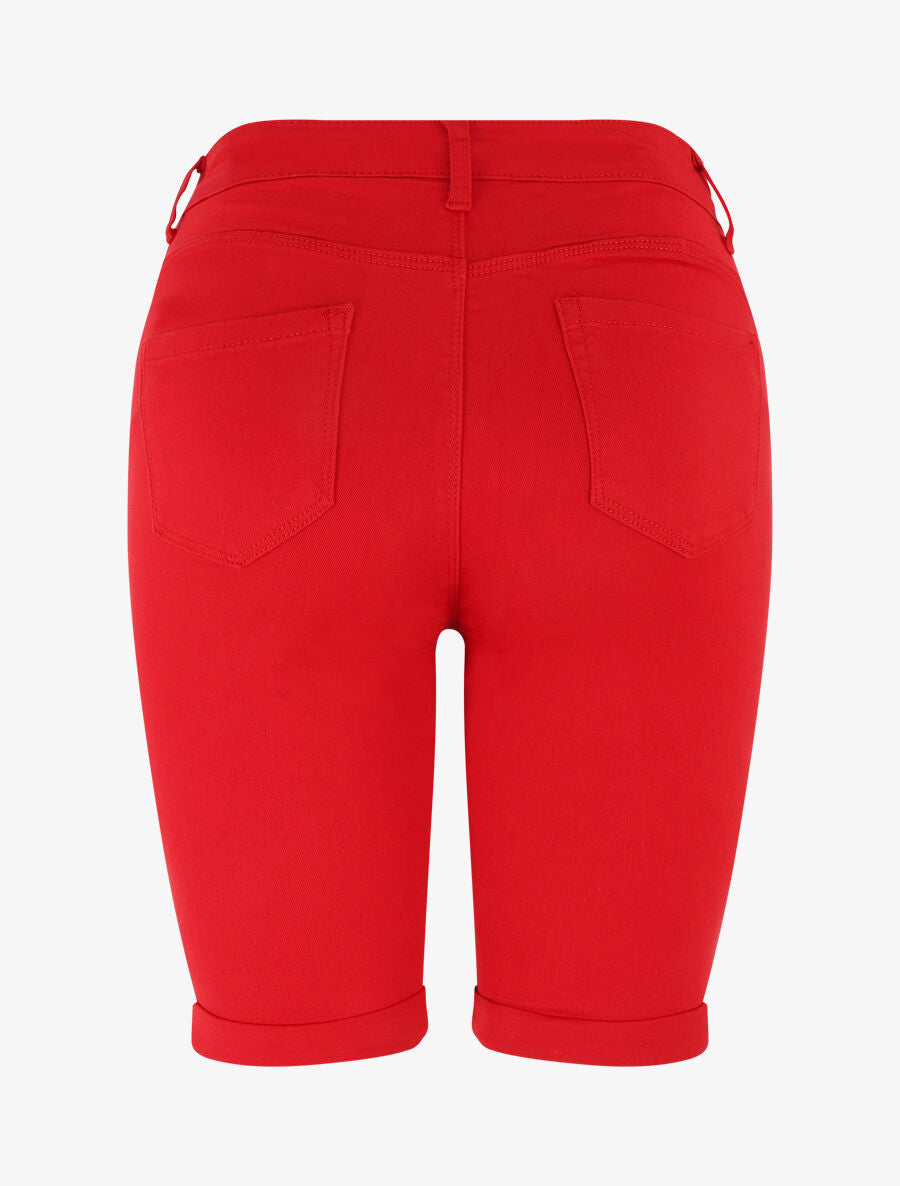 Bermuda push up uni - Rouge - 2