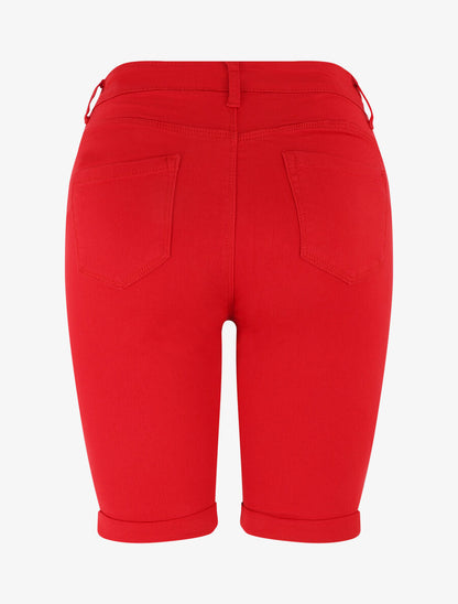 Bermuda push up uni - Rouge - 2