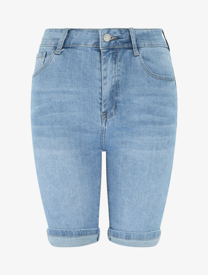 Bermuda en jean coupe slim - Bleu - 1