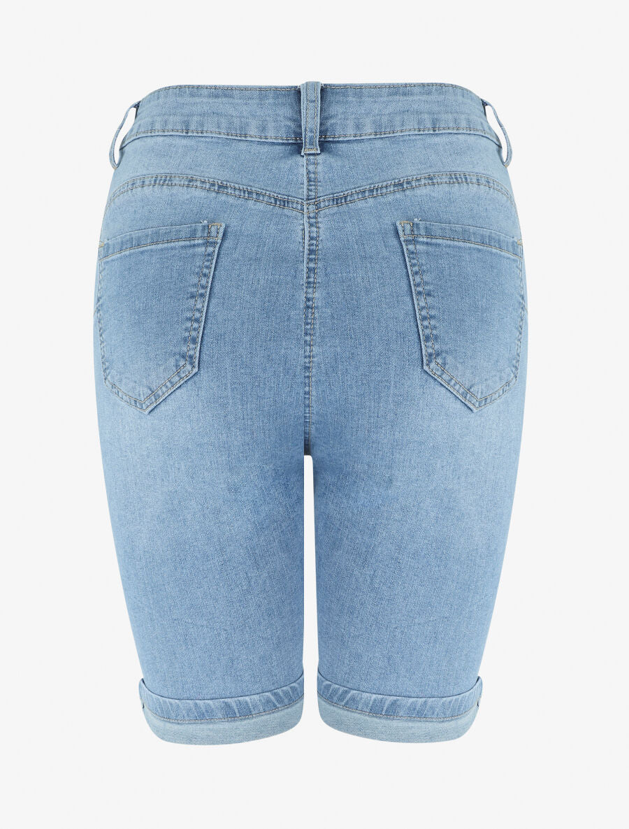 Bermuda en jean coupe slim - Bleu - 2