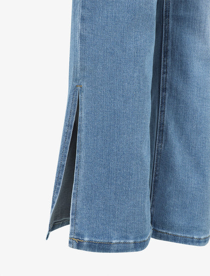 Jean droit taille standard bords fendus - Bleu - 3