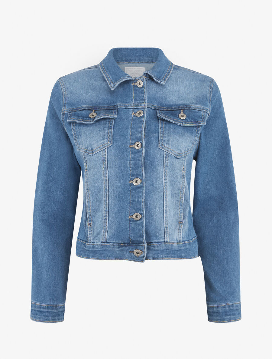 Veste en jean ajustée - Bleu - 1