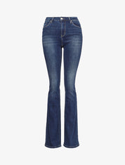 Jean flare extra long à taille standard - Bleu denim - 1