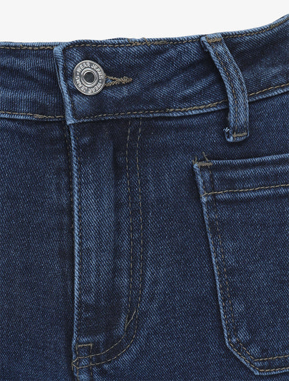 Jean wide leg à 4 poches coupe droite - Bleu - 3