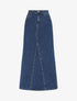 Jupe longue à taille haute - Bleu - 1