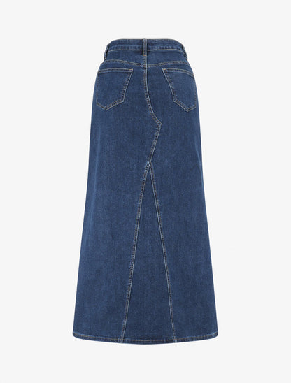 Jupe longue à taille haute - Bleu - 2