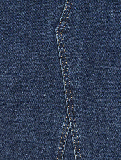 Jupe longue à taille haute - Bleu - 3