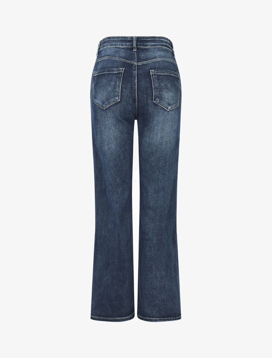 Jean push up délavé coupe droite - Bleu - 2