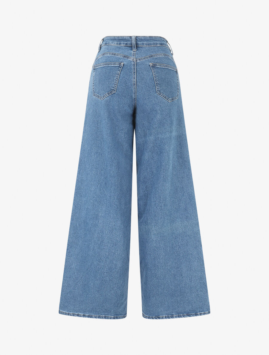 Jean push up wide leg coupe droite - Bleu - 2