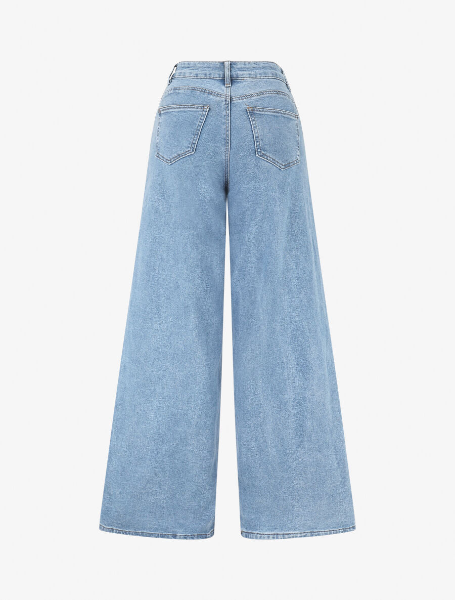 Jean push up wide leg coupe droite - Bleu clair - 2