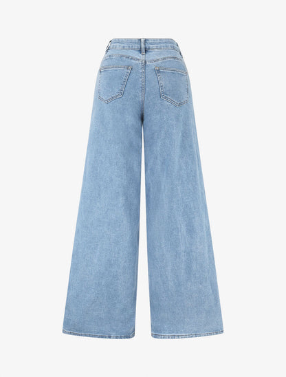 Jean push up wide leg coupe droite - Bleu clair - 2