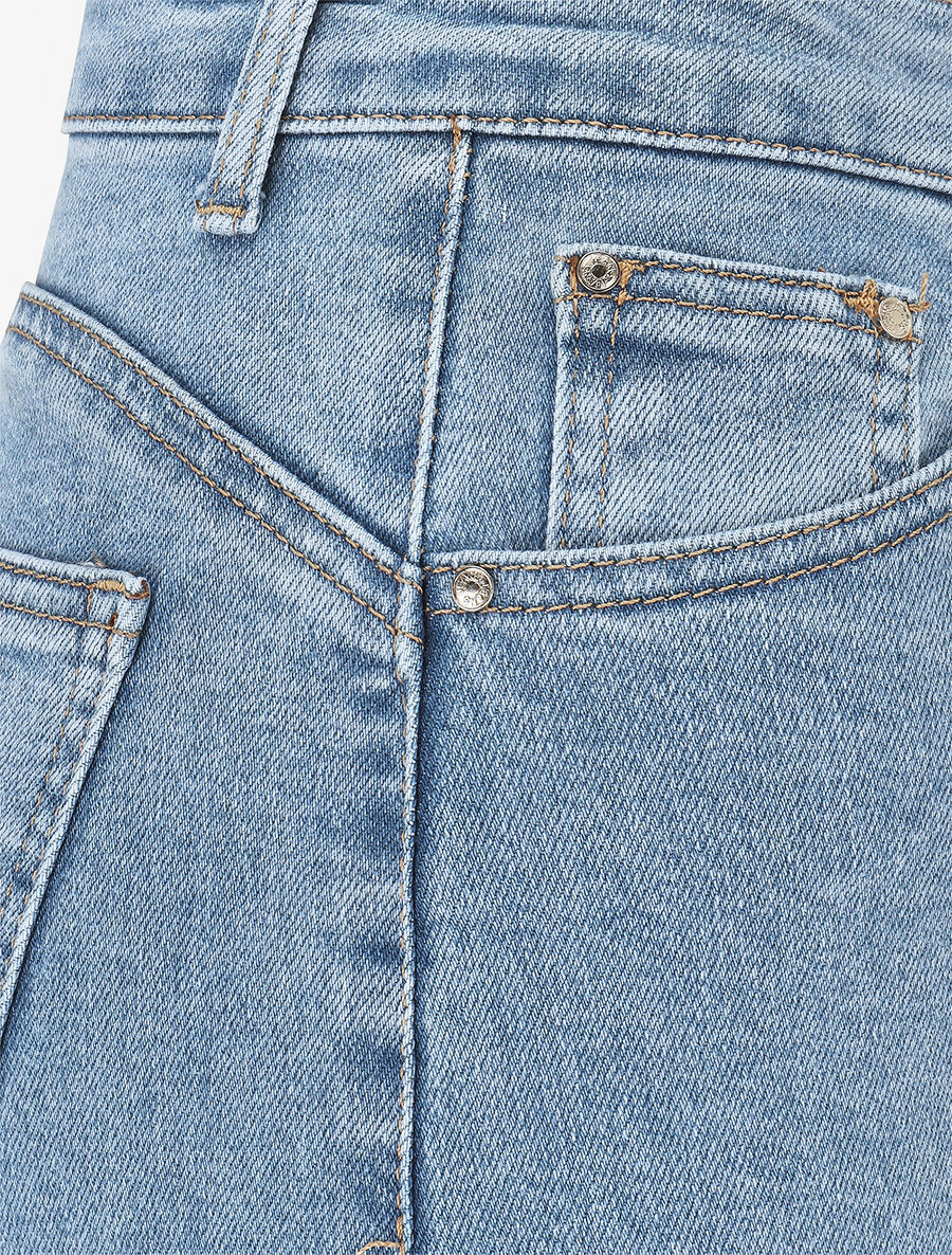 Jean push up wide leg coupe droite - Bleu clair - 3