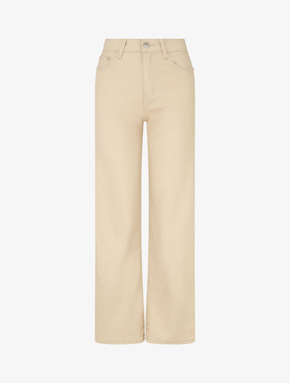 Jean droit push up taille haute - Beige clair - 4