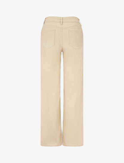 Jean droit push up taille haute - Beige clair - 2