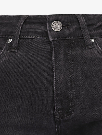 Jean slim extra long à taille standard - Noir - 3