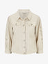 Veste en jean à manches longues stylisées - Beige - 4