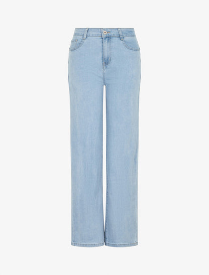 Jean push up à taille standard coupe droite - Bleu - 1