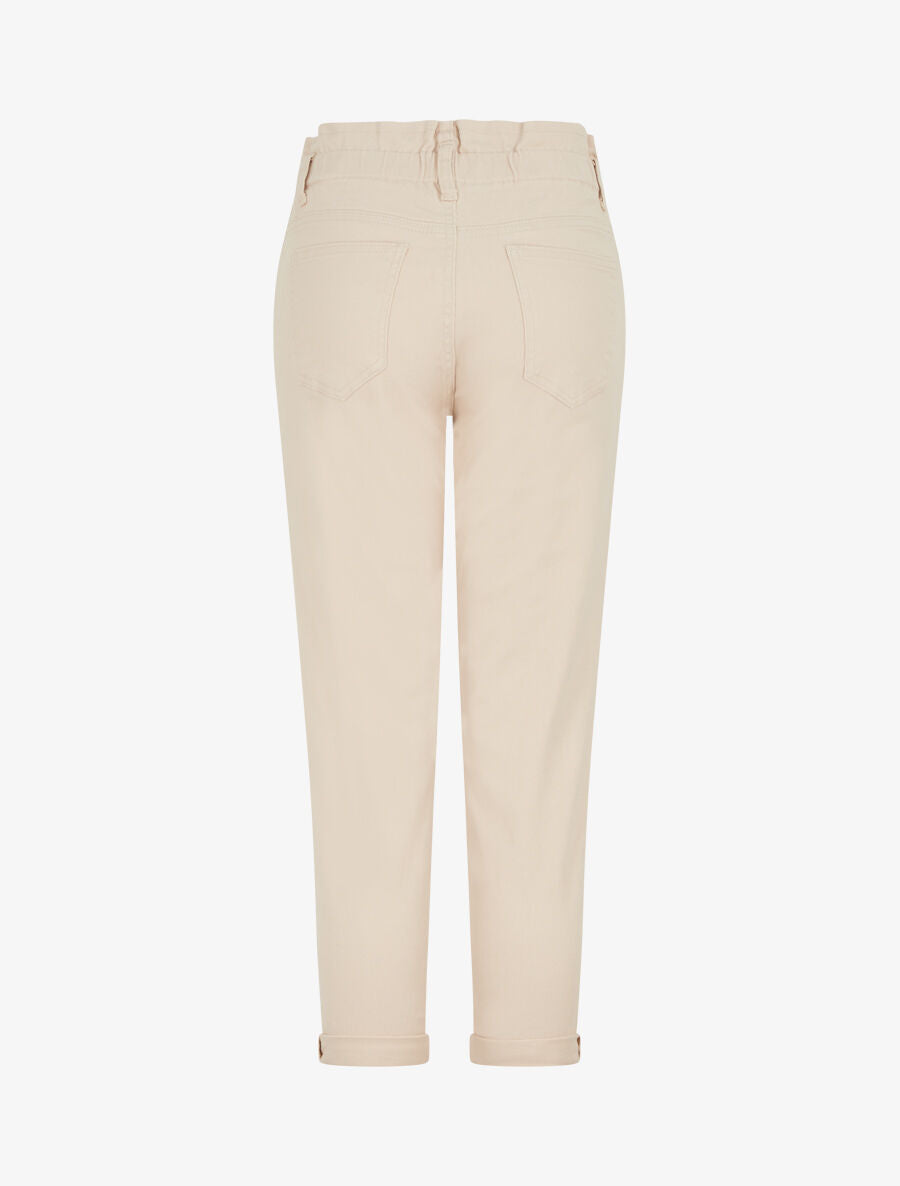 Jean mom taille haute froncée - Beige clair - 2