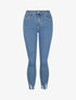 Jean skinny à bords coupe franche - Bleu denim - 1