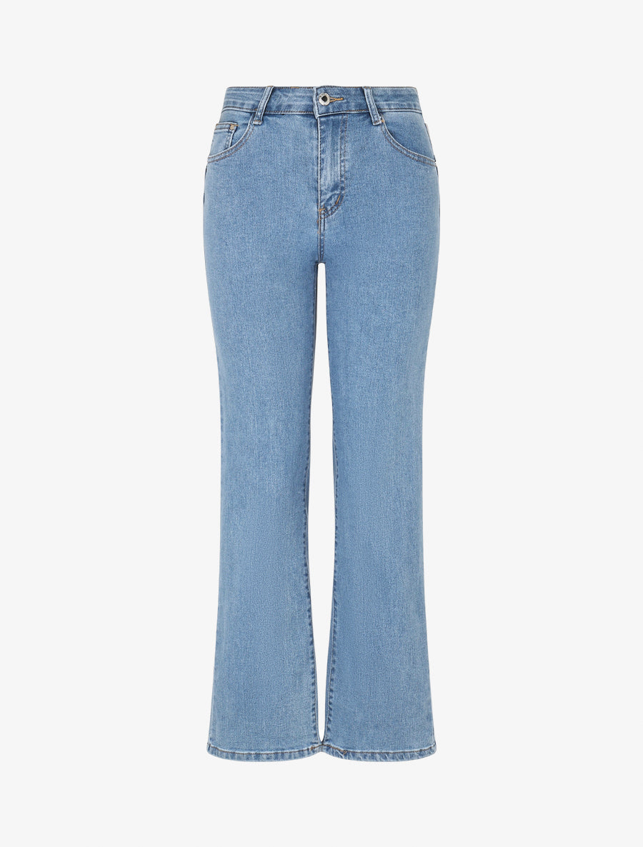 Jean coupe droite taille haute - Bleu clair - 1