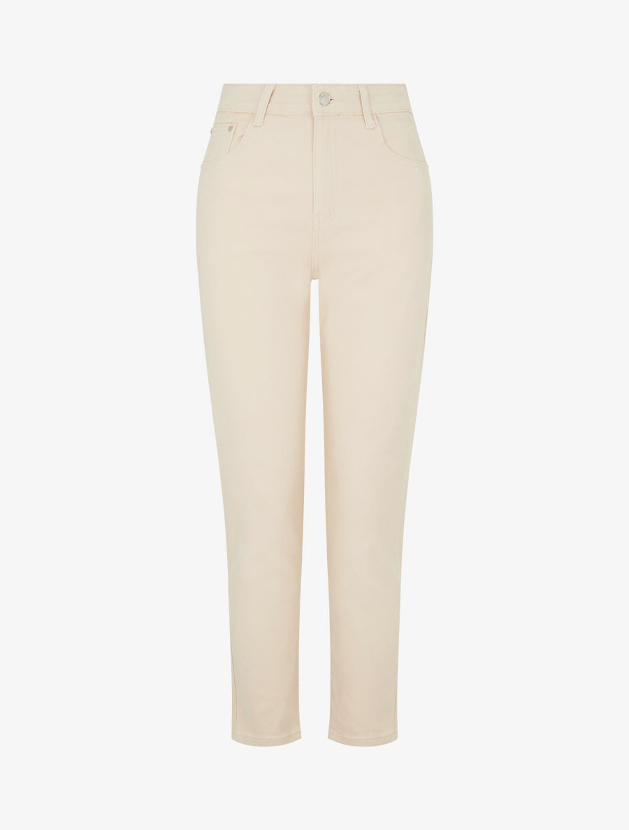 Jean droit uni - Beige - 1