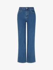 Jean push up à taille standard coupe droite - Bleu - 1