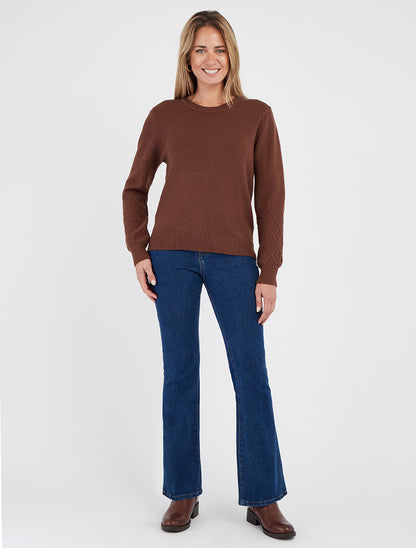 Jean met standaard taille en flared fit - Blauw