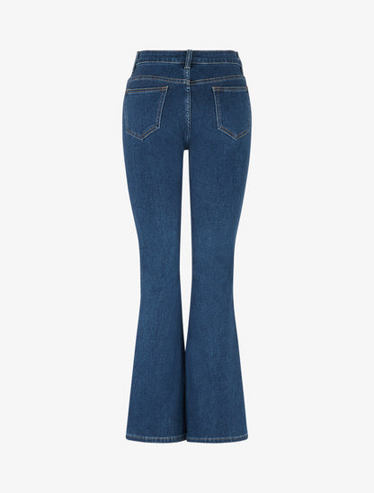 Jean bootcut grande taille à poches plaquées - Bleu brut - 2
