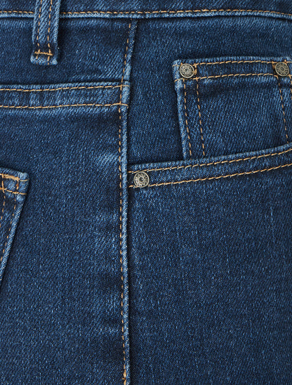 Jean ample taille standard à bords francs - Bleu foncé - 3