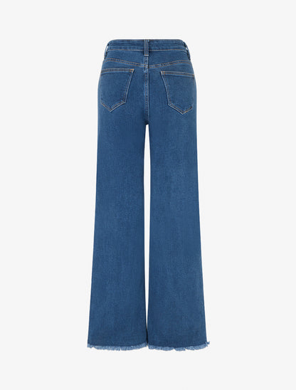 Jean ample taille standard à bords francs - Bleu denim - 2