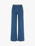 Jean wide leg imprimé léopard coupe droite - Bleu - 1