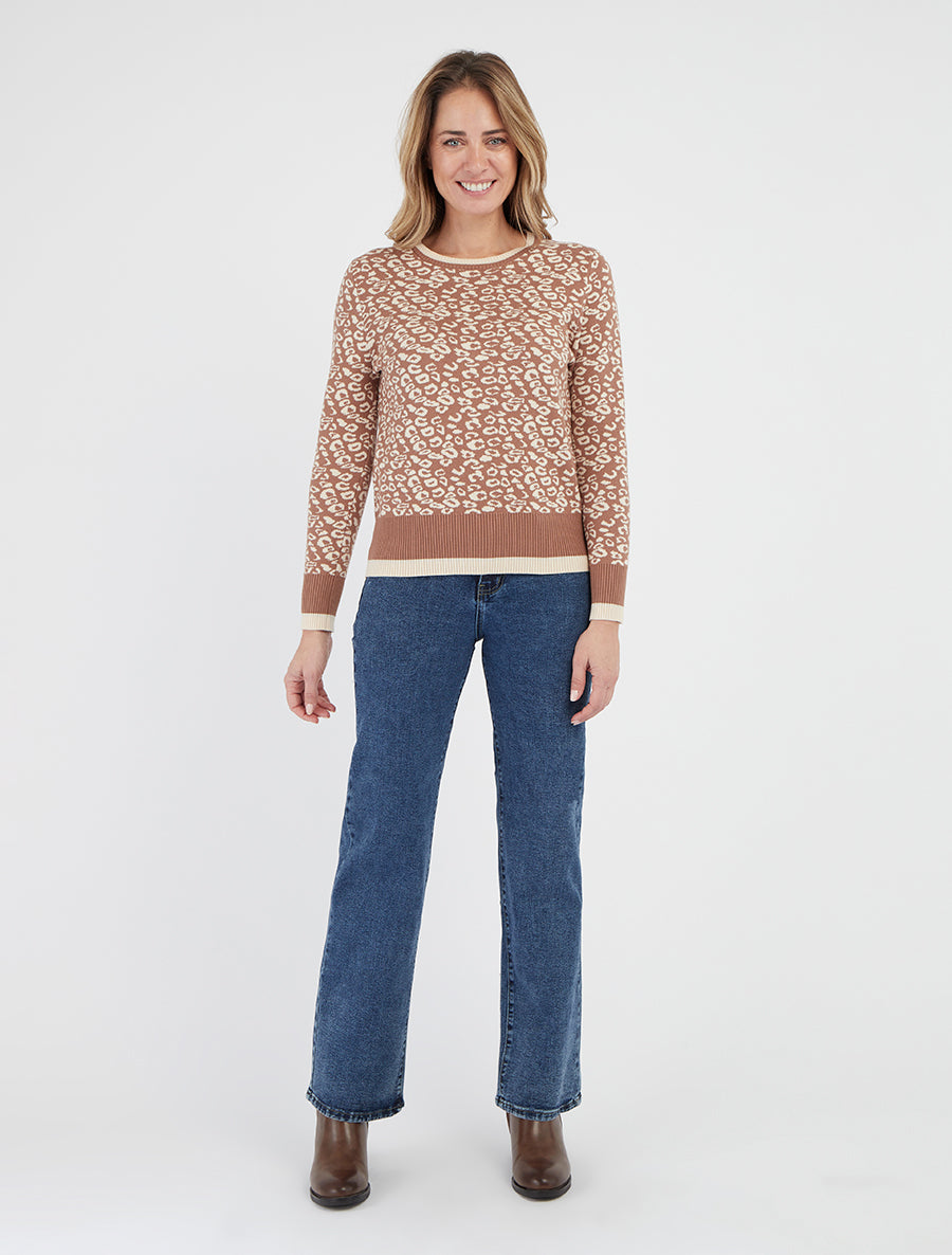 Jean droit délavé à taille haute - Bleu brut