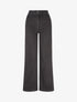 Jean wide leg à taille haute effet satiné - Noir - 1