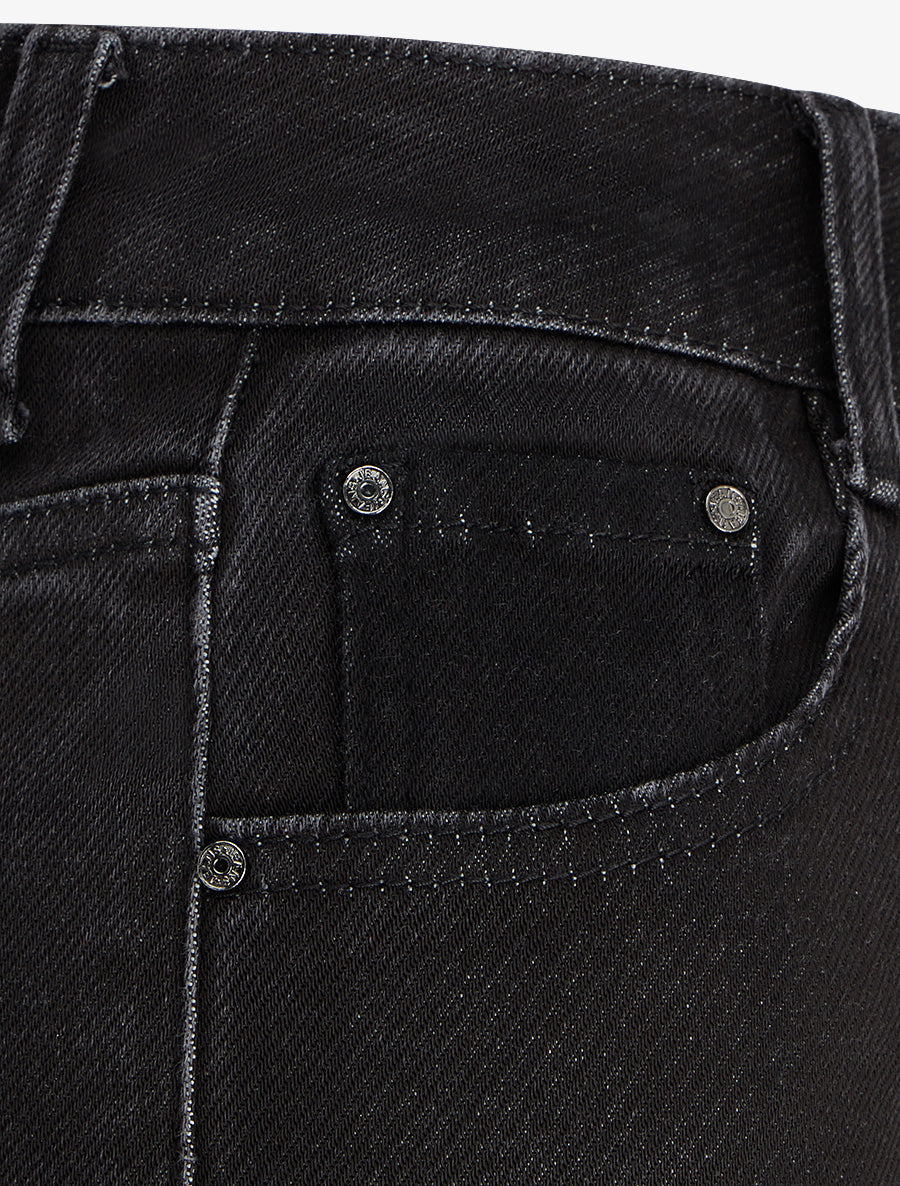 Jean wide leg à taille haute effet satiné - Noir - 3