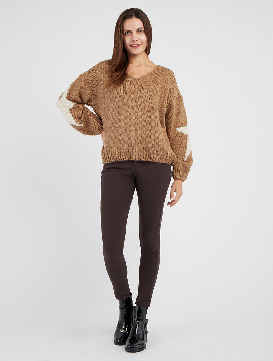 Skinny jeans met standaard taille - Donkerbruin