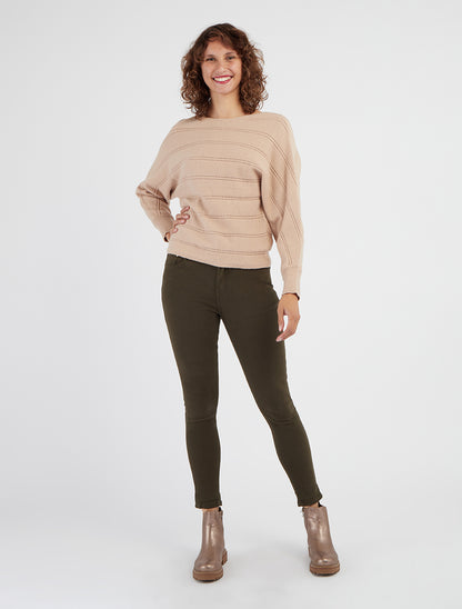 Jean skinny taille standard - Kaki