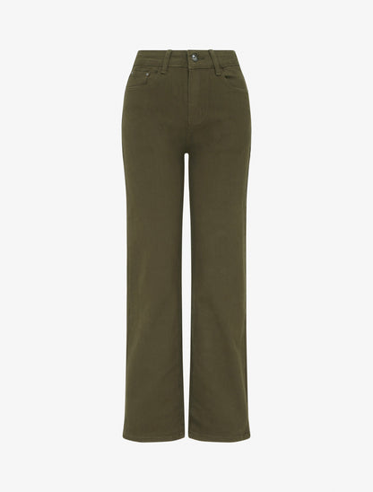 Jean wide leg coupe droite - Kaki - 1