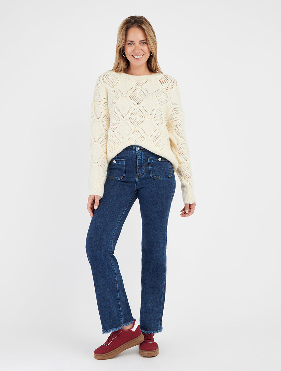 Jean met knoopzakken - Blauw