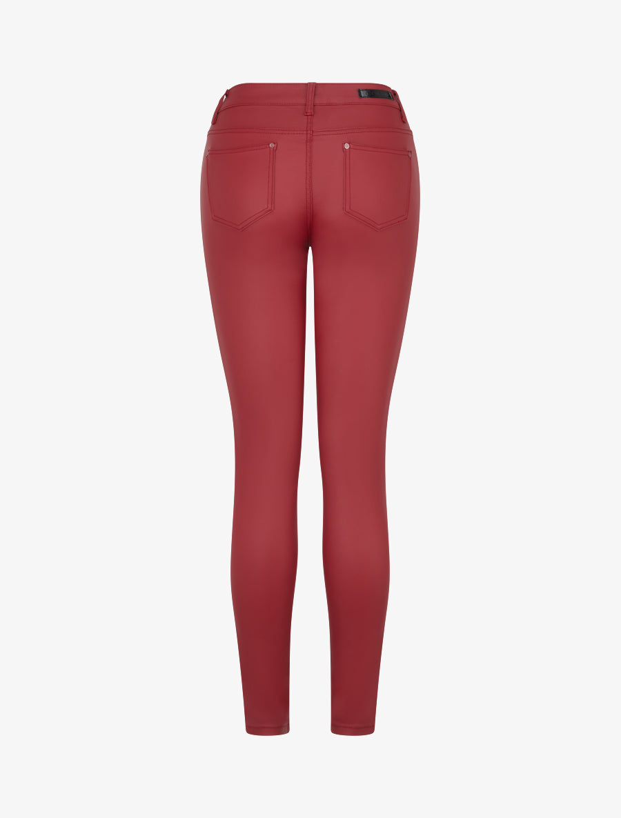 Jean skinny enduit taille standard - Rouge - 2