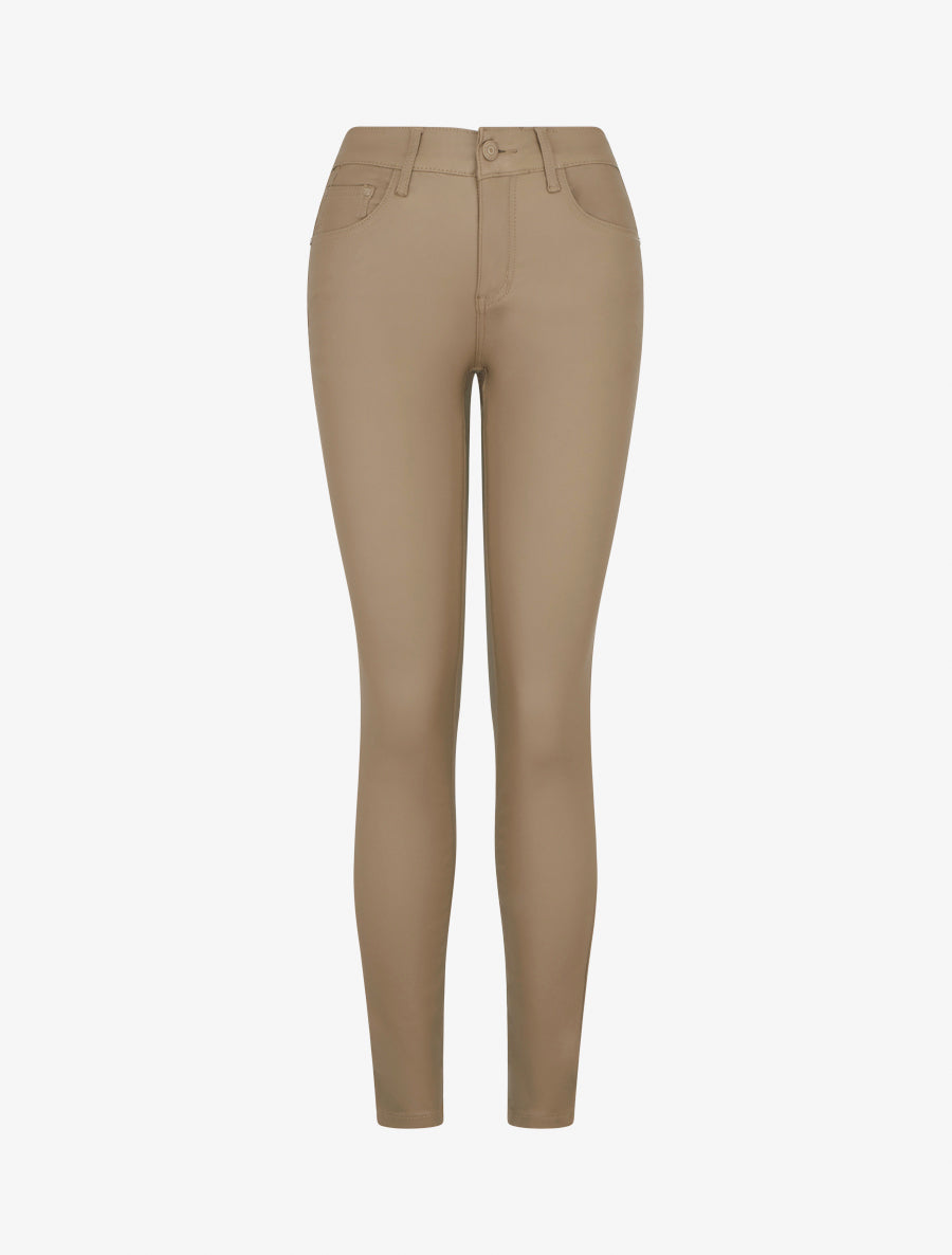Jean skinny enduit taille standard - Beige - 1