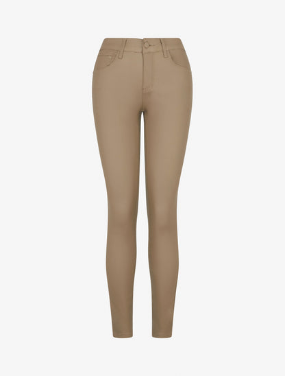 Jean skinny enduit taille standard - Beige - 1