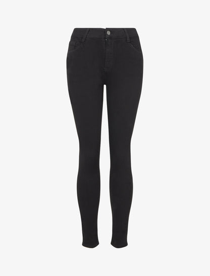 Jean skinny push up taille haute - Noir - 1