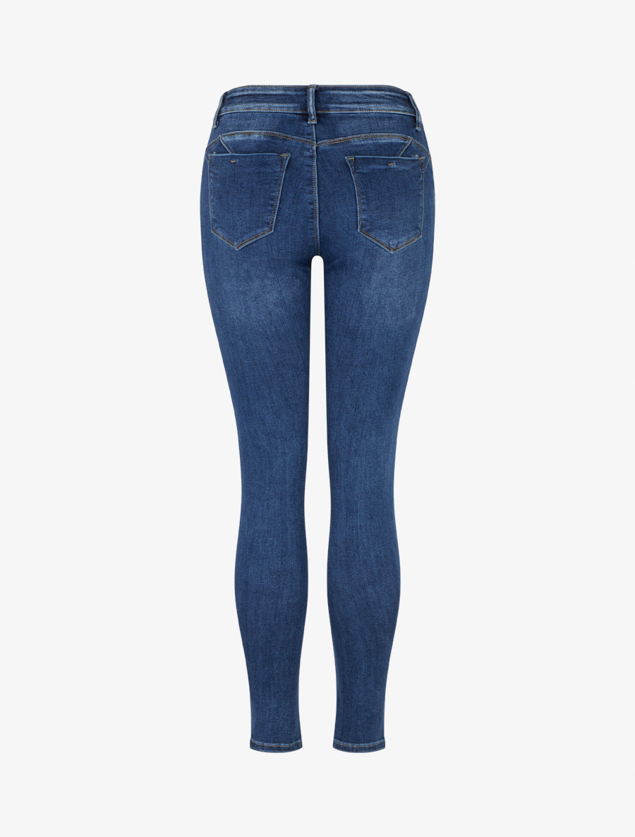 Jean skinny push up à taille haute - Bleu - 2